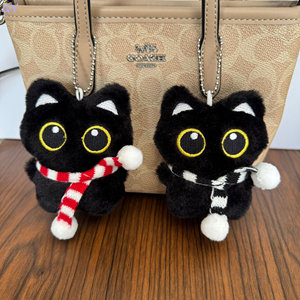 QY Muñeco de gato negro de ojos grandes que chillona, venta al por mayor, muñeco pequeño, mini colgante, fabricante de juguetes de peluche - Product Image 2