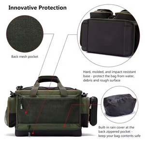 Sac à bandoulière léger et pliable en polyester avec fermeture éclair, sac de rangement portable pour matériel de pêche et cannes à pêche pour l'extérieur - Product Image 5