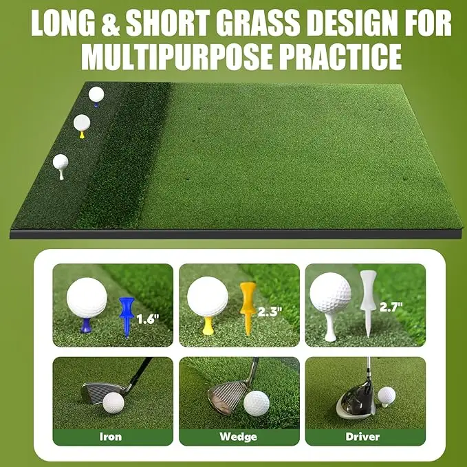 3-trong-1 dày Golf đánh Mat trong nhà đào tạo ngoài trời cho Swing chip sân sau phạm vi thực hành nhân tạo Turf thực hành mat