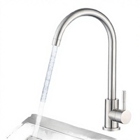 Robinet de cuisine/bar moderne pour hôtel, en acier inoxydable, monocommande, avec cartouche céramique, finition chromée, douchette extractible rotative à 360 degrés