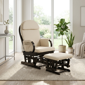Fauteuil pivotant et à bascule contemporain pour usage intérieur, écologique, en bois d'hévéa, pour salon, pour adultes - Product Image 1