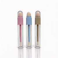 Choebe Nouveau Tube de brillant à lèvres vide en PETG 6 ml double usage avec applicateur éponge pour blush