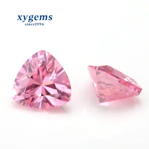 Brilliant cut trillion shape pink cubic zirconia price for cubic zirconia luxury jewellery
