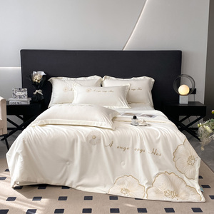 Edredones para cama Queen, edredón <span class=keywords><strong>de</strong></span> verano, <span class=keywords><strong>colcha</strong></span> <span class=keywords><strong>de</strong></span> microfibra, 4 piezas, algodón <span class=keywords><strong>de</strong></span> plumas, bordado lavado y cepillado, juego <span class=keywords><strong>de</strong></span> edredón <span class=keywords><strong>de</strong></span> verano - Product Image 1