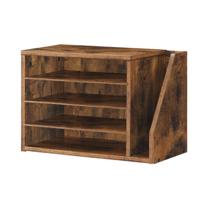 Armoire de rangement de bureau en bois brun personnalisée, 3 compartiments réglables pour bureaux, salles de bain, cuisines, salons - Moderne - Product Image 1