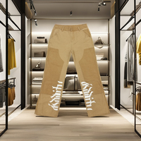Pantalon en jean noir délavé personnalisé pour homme, taille mi-haute, denim respirant, style hip-hop Y2K, design de rue, hiver été