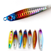 Leurre de pêche en métal holographique laser avec hameçon double, 40g 60g 80g, pour lancer depuis le rivage en eau salée, pour la pêche au maquereau espagnol et au bar, OEM