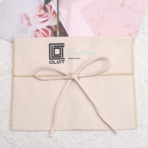 Luxury Reusable Custom Logo Printed <b>White</b> Cotton Twill <b>Envelope</b> Cover Bag Gift Baby Clothing Pillow Dust Pouch Organic Dust Bag - Product Image 4