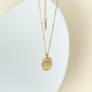 สร้อยคอจี้รูปพระอาทิตย์แบบเรียบหรู ชุบทอง 18k PVD สุดฮิต ทันสมัย - Product Image 4