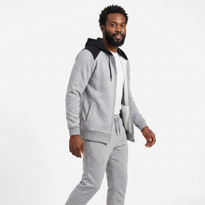 Conjunto Deportivo para Hombre, Gris, con Capucha, Manga Larga, Cierre de Cremallera, Sudadera y Pantalones Casuales, Transpirable, de Poliéster y Algodón, para Otoño - Product Image 5