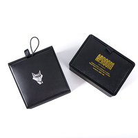 Vente en gros Boîte d'emballage de boutons de manchette de luxe en cuir de haute qualité avec logo personnalisé pour hommes d'affaires
