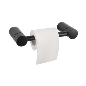 Porte-papier toilette mural en acier inoxydable finition noir mat de qualité supérieure, porte-serviettes, design simple pour la maison - Product Image 1