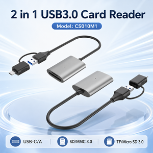 Lector de Tarjetas 2 en 1 USB C Tipo A, Doble Conector, Alta Velocidad 5Gbps, Lector de Tarjetas de Memoria <span class=keywords><strong>Micro</strong></span> <span class=keywords><strong>SD</strong></span> TF de Aluminio con Cable para Laptop - Product Image 2