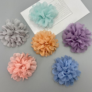 Flor de tela de gasa de 10 cm, accesorio grande para el cabello, estilo coreano, material para manualidades, para hacer corsages para el cabello, adornos para zapatos, sombreros y ropa. - Product Image 1