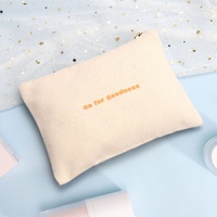 Organisateur de toilette en coton imprimé avec logo personnalisé pochette de maquillage à fermeture éclair sac cosmétique de voyage en toile recyclable biologique