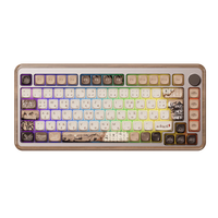 MU02 Neue Mountain Seclusion ISO PBT Walnuss-Holz Drei-Modus Mechanische Tastatur USB-C RGB-Hintergrundbeleuchtung Kabellos Hot-Swap 4000mAh