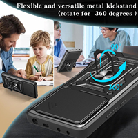 Funda Protectora para Xiaomi 15/15 Pro/15 Ultra, Diseño Antigolpes con Anillo de Soporte y Ventana Deslizante para la Lente
