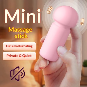 Mini vibromasseur AV Stick sans fil rechargeable ABS/Silicone Rose/Noir, sans <span class=keywords><strong>film</strong></span> cassé, pour masturbation féminine, stimulation du clitoris - Product Image 2