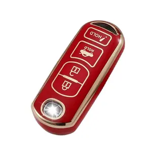 for Mazda TPU Key Fob Cover,Soft TPU 360 Degree Protector Key Holder for Mazda 3 6 8 Miata CX-3 3 4 Buttons Smart Key cover