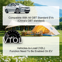 Adaptateur de chargeur de décharge latérale de voiture électrique EV GBT 16A avec la station d'alimentation extérieure de prise de l'UE (besoin de voiture soutient V2L)