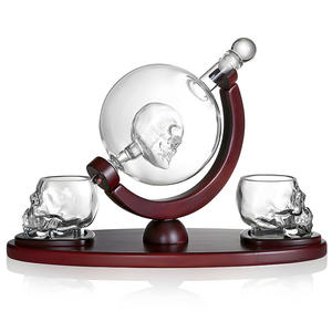 Decantador de Whisky Creativo con Forma de Calavera 3D con Soporte de Madera, Vasos de Chupito de Doble Pared con Forma de Calavera para Regalo - Product Image 5