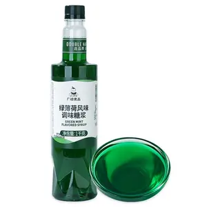 زجاجة واحدة مشروب أخضر بنكهة النعناع ومركزات شراب النعناع للقهوة والكوكتلات