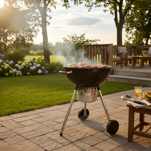 Parrilla de Carbón Premium de <span class=keywords><strong>22</strong></span> Pulgadas con Tres Patas y Recipiente para Cenizas, Ideal para Barbacoas al Aire Libre y Cocina en el Jardín - Product Image 2