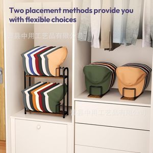 Wooden <b>Hat</b> Rack Double Layer Baseball Cap Display <b>Stand</b> Durable Storage Organizer For Shop Countertop Use - Product Image 4