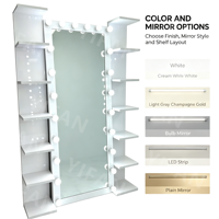Meuble de salle de bain moderne blanc avec grand miroir réglable, coiffeuse en MDF, design tendance, vente en gros