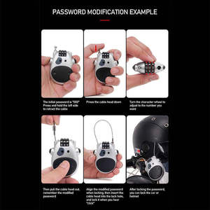 New Anti-theft <b>Lock</b> Bike Motorcycle <b>Cable</b> Steel Retractable Combination <b>Lock</b> - Product Image 5