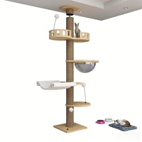 Arbre à gratter pour chat personnalisable avec motifs, en bois et sisal, maison pour chat durable, robuste et lavable, jouet pour chats d'intérieur, salon