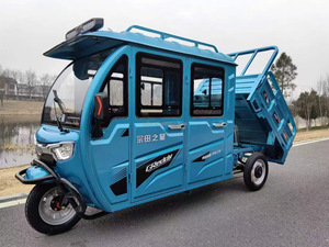 รถ<span class=keywords><strong>สามล้อ</strong></span><span class=keywords><strong>ไฟฟ้า</strong></span>แบบกึ่งปิดสองแถว สำหรับขึ้นเนินและบรรทุกสัมภาระ พร้อมหลังคา - Product Image 2