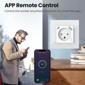 Enchufe de Pared Inteligente Tuya WiFi para Israel, Enchufe Europeo <span class=keywords><strong>con</strong></span> USB Tipo-C PD 20W 16A, Enchufe de Vidrio <span class=keywords><strong>Compatible</strong></span> <span class=keywords><strong>con</strong></span> <span class=keywords><strong>iPhone</strong></span>, Alexa y <span class=keywords><strong>Google</strong></span> <span class=keywords><strong>Home</strong></span> - Product Image 4