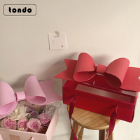 Boîtes à fleurs en PVC pliables Tondo 2022 pour fleuristes, boîtes à fleurs papillon, emballage cadeau pour la fête des mères