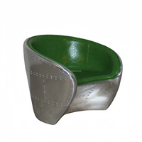 Rétro Lounge Spitfire Premium Back Vintage Aviator Chaise en cuir Salon industriel Ball Chair