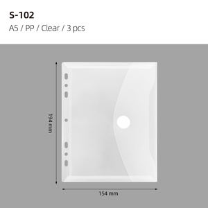 Archivalpro A5 7 anillo 3 unids/pack transparente agua a prueba de polvo documentos papelería accesorios Oficina escuela planificador bolsa de almacenamiento - Product Image 4