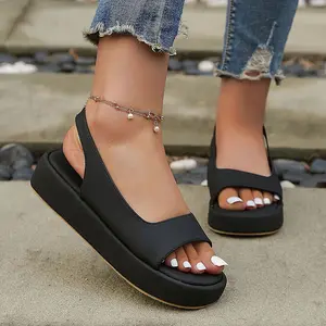Flat Sandals Women's Summer New Fashion Casual Platform Shoes Simple Lady Roman Shoes Trendy Flat Sandals For Women And Ladies