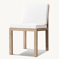Chaise de salle à manger d'extérieur en teck moderne RHODES - Résistante aux intempéries pour les restaurants