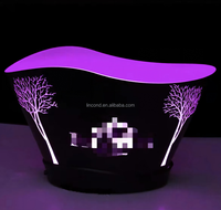 Grand seau à glace en plastique écologique avec cadre à vin LED pour seau à champagne et à bière pour bar