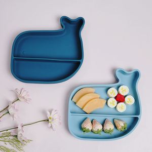 Factory BPA Free Food Grade Silicone Suction Plate Divided Design Non Slip <b>Toddler</b> Baby Kids Mealtime Tableware - Product Image 1