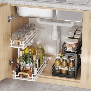 Étagères de <span class=keywords><strong>rangement</strong></span> de cuisine modernes à double niveau, imperméables, <span class=keywords><strong>sous</strong></span> l'évier, en acier au carbone durable, organisateur de <span class=keywords><strong>rangement</strong></span> pour la maison - Product Image 2