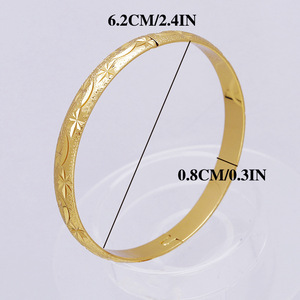 India estilo 18K amarillo chapado en oro cobre moda pulsera estrella tallada boda brazalete Dubai Oriente Medio novias regalo - Product Image 5
