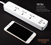 Carte de câblage électrique multifonctions Prise d'extension universelle USB Charge 3/4 Prises Power Strip UK EU US Plug
