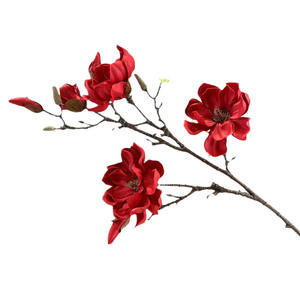 סיטונאי זול אמיתי מגע מלאכותיות אמניות פרחים ענפים מזויפים זרדים ו מגנוליה זר פרחים - Product Image 6