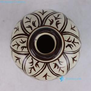 <span class=keywords><strong>Vase</strong></span> décoratif en céramique à motif de fleur de lotus de couleur <span class=keywords><strong>automne</strong></span> RXEP01-A / RXEP03-A marron et blanc - Product Image 6