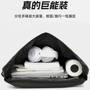 Cross Border <b>Roll</b> Top <b>Backpack</b> 20-35L Waterproof Laptop Bag For Business Travel Women's Color Blocking Design - Product Image 4