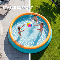 Pursuefree Aufblasbarer Pool Schmetterling Mehrpersonen-Party-Pool für Draußen und Zuhause in Verschiedenen Größen Blau-Orange Aufblasbarer Pool Luftpool