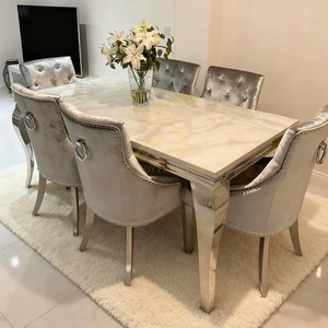 Italian Modern Marble <strong>Dining</strong> <strong>Table</strong> for Restaurant <strong>Grey</strong> <strong>Dining</strong> <strong>Table</strong> <strong>Set</strong> 4 6 8 Seater European Style <strong>Dining</strong> <strong>Table</strong> - Product Image 1