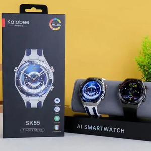 สมาร์ทวอทช์ SK55 หน้าจอ AMOLED พร้อมสาย 3 คู่ กันน้ำ IP68 รองรับการโทรผ่านบลูทูธ หน้าจอแสดงผลตลอดเวลา ดีไซน์ Dynamic Island ดูแลสุขภาพ - Product Image 2