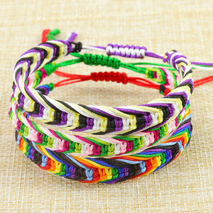 FL0982 Hot Sale Bohemian Cheap Rainbow Multicolor Woven Friendship String Cord <strong>Bracelet</strong> for Sale,Braided <strong>Rope</strong> <strong>Bracelet</strong> - Product Image 1